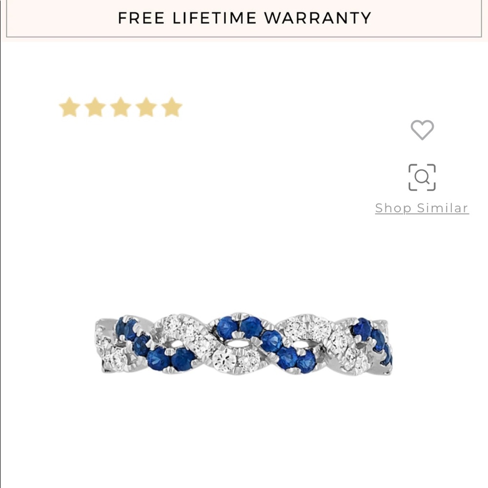 Beautiful Diamond and Sapphire White Gold Wedding Band